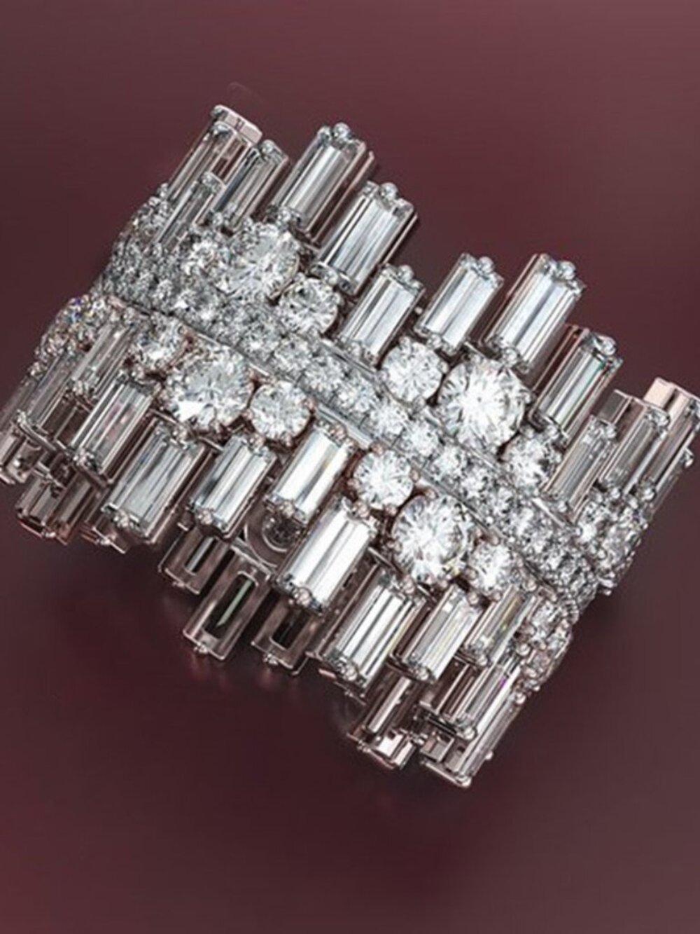 Fashion Noble Rectangle Round Gems Eternity Rings for Women, PD328 - Picture 2 of 3